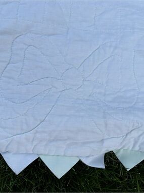 Handmade Light Blue & Green Bow Quilt